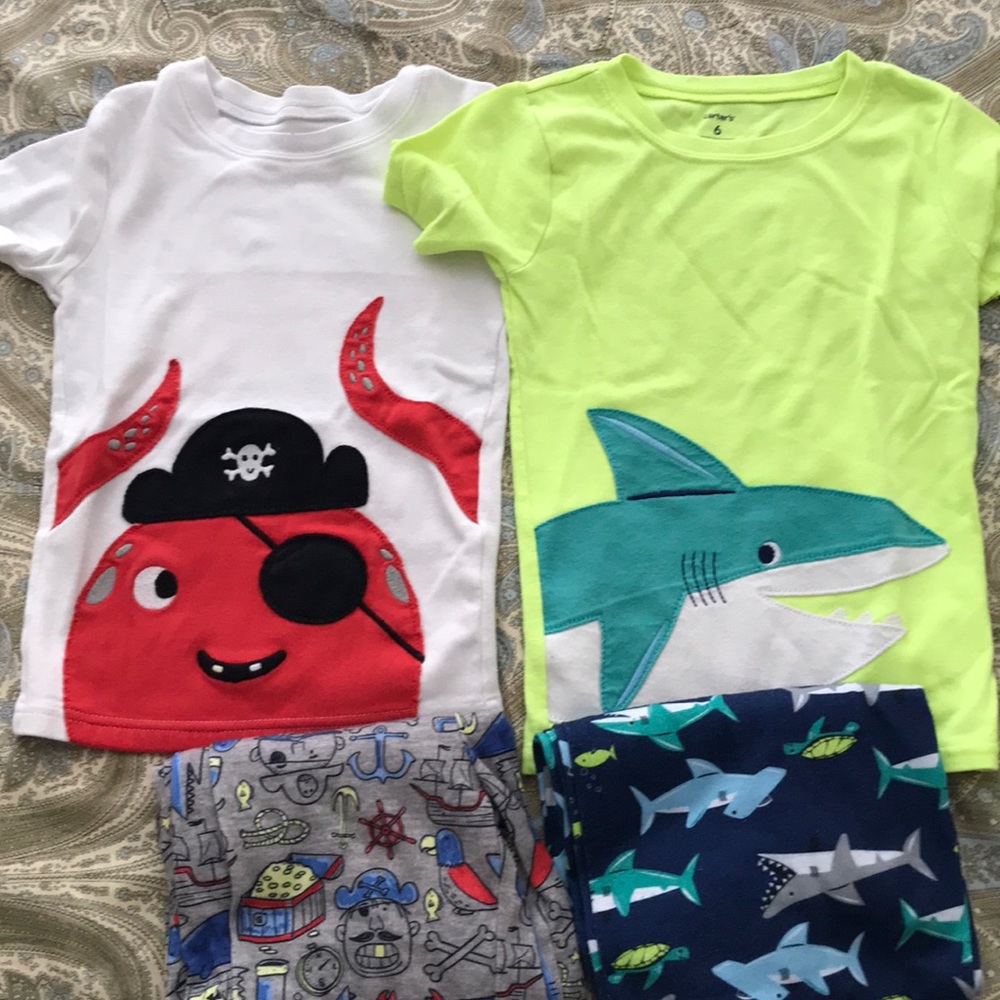 Lot two pair boy Carter size 6 PJs
